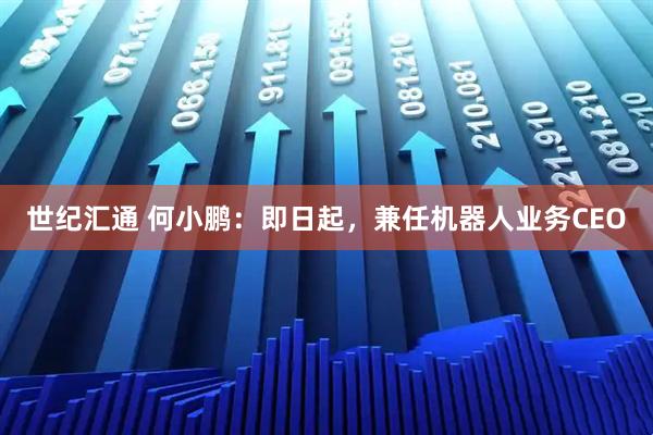 世纪汇通 何小鹏：即日起，兼任机器人业务CEO